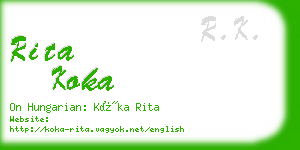 rita koka business card