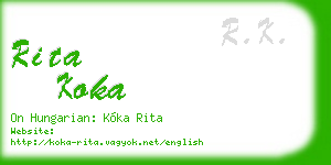 rita koka business card